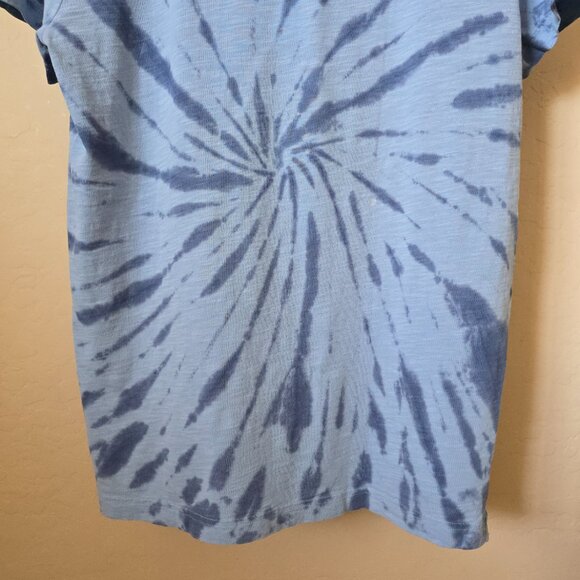 PINK Victoria's Secret Blue Tie Dye Love Pink Pocket Tee Shirt - Picture 9 of 15